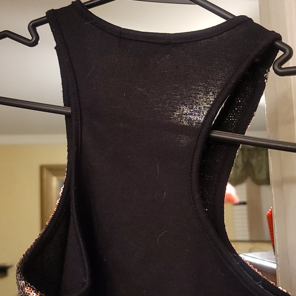 Silver/copper sequin razor back tank top - Picture 6 of 6